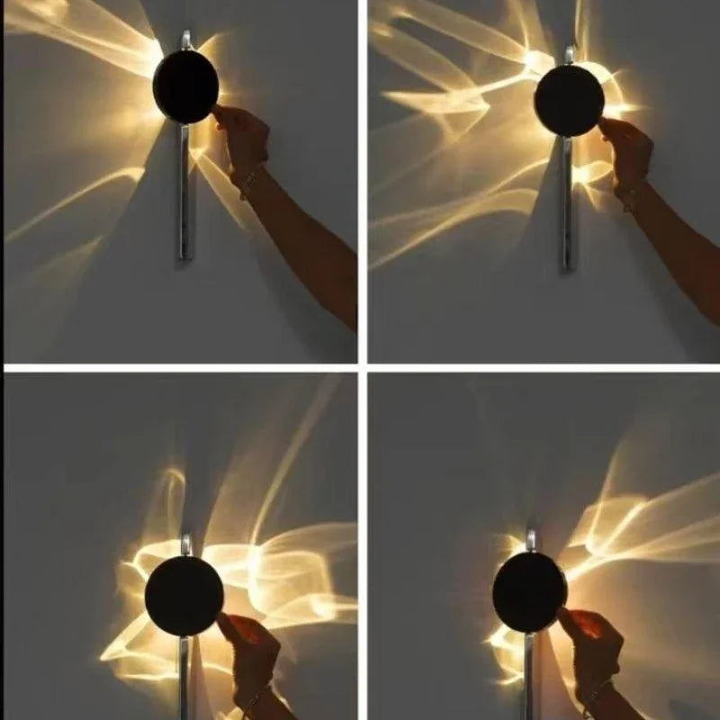 Stainless Rotatable Shadow Art Sconce Creative Corrugated LED Wall Light  Bedroom Bedside Parlor Stairs Aisle Atmosphere Light