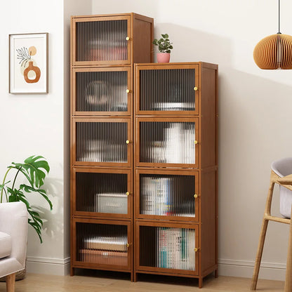 Bookcase with door, multi-layer storage rack, seam storage cabinet, living room display cabinet, bookshelf
