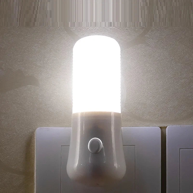 LED Night Lamps Bedside  EU/US Plug Push Button Switch Bedroom Lighting Lamp Baby Room Corridor Home Decortion ABS Night Lights