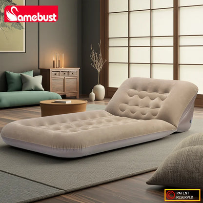 CAMEBUST Interior Air Mattress Foldable Air Mats Inflatable Sleeping Mattress Adjustable Sofa Bed Home&Outdoor use Brown/Grey