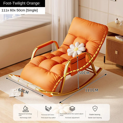 Recliner rocking chair adult sitting and sleeping dual-purpose internet celebrity lazy sofa balcony living room leisure chair