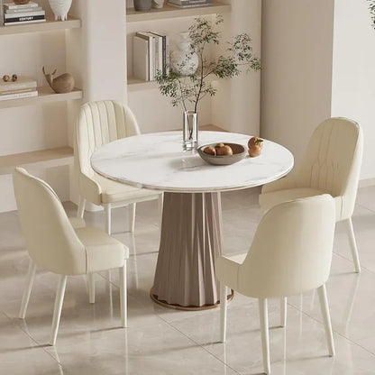 Modern Upholstered Padded Creamy Dining Chair Soft High Back Minimalist Kitchen Dining Cafe Hotel Stool Home House Furniture