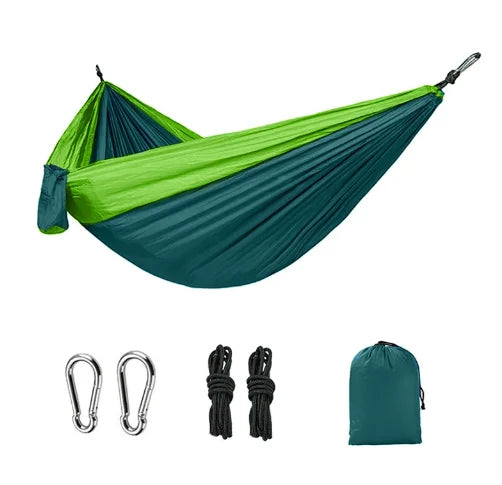 Portable Hanging Bed Outdoor Single Person Camping Hammock Nylon Color Matching Hammock Hammock High Strength Parachute Fabric