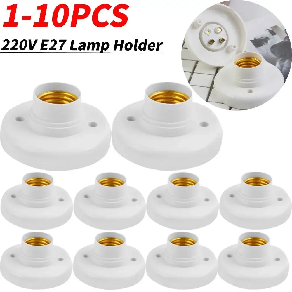E27 Lamp Holder Screw Cap Socket White Ceiling Light Multifunctional Lamp Bulb Fixing Base Stand Light Bulb Holder