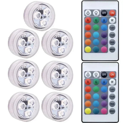 Submersible LED Light with Remote Pool Lights for Party Event Waterproof Tea Lamp for Vase Fishtank Wedding Halloween Christmas