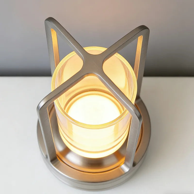 LED Cordless Table Lamp Retro Bar Metal Desk Lamps Rechargeable Touch Dimming Night Light Restaurant Bedroom Home Outdoor Decor