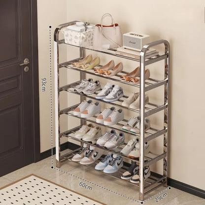 Thickened stainless steel shoe rack, family corridor, student dormitory, rental room, shoe cabinet