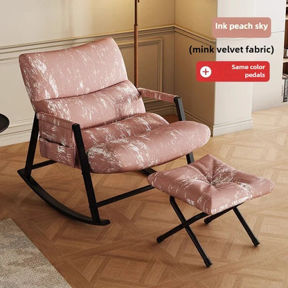 Ink Rocking Chair Adult Reclining Chair Adult Sleeping Home Living Room Lazy Sofa Balcony Leisure Single Rocking Chair