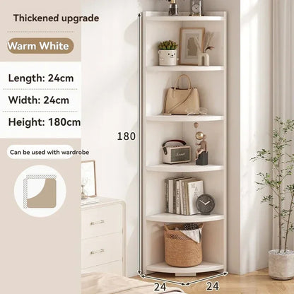 Corner storage cabinet for home use, simple foyer, coat rack, corner wall display cabinet, floor standing bookshelf, bedroom sid