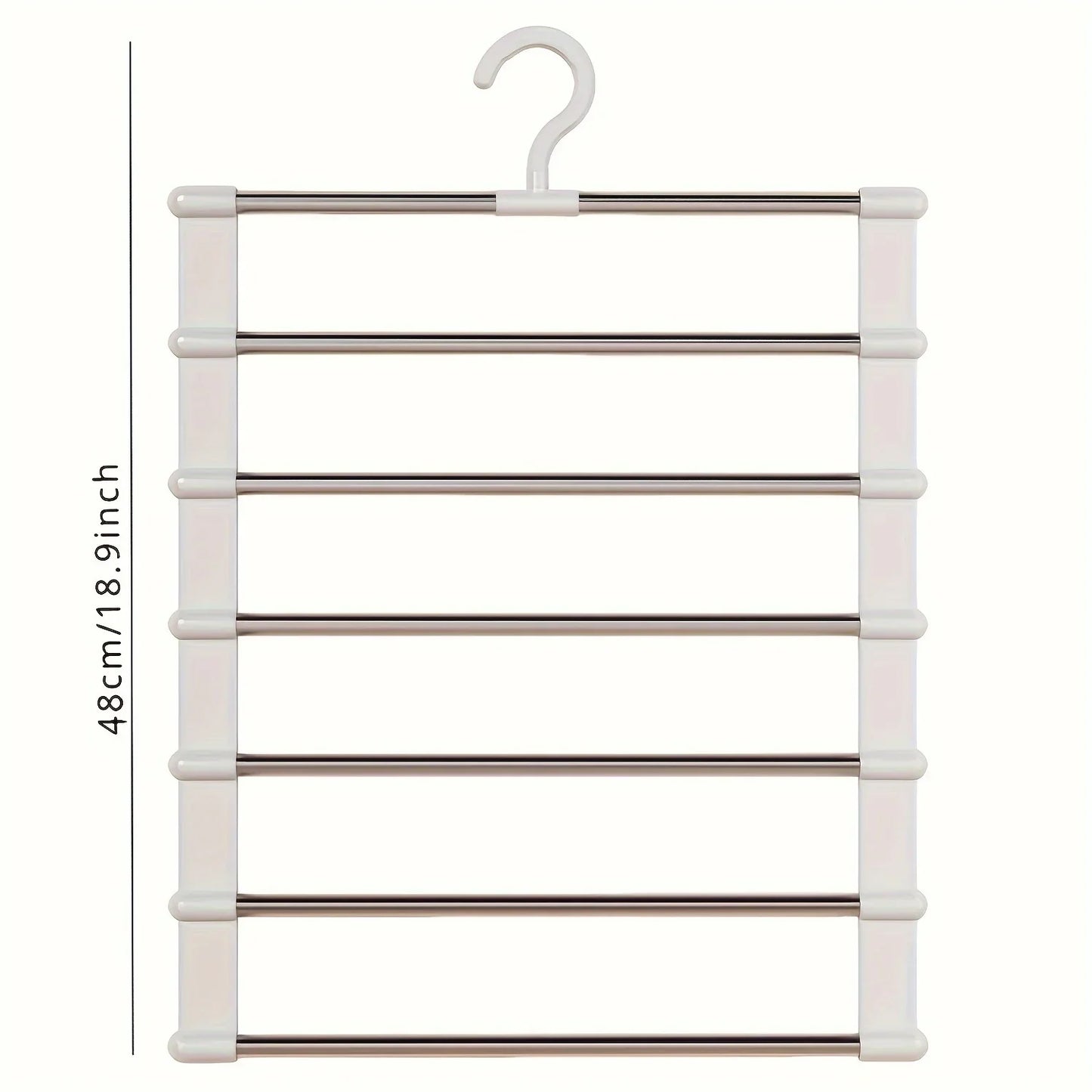 1pc Stainless Steel Space-Saving Foldable Pants Hangers for Jeans, Leggings & Trousers - Closet Organizer