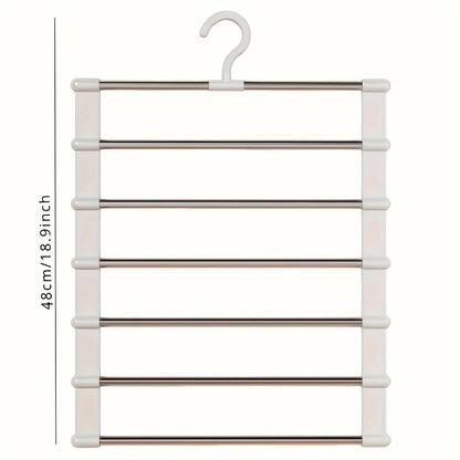 1pc Stainless Steel Space-Saving Foldable Pants Hangers for Jeans, Leggings & Trousers - Closet Organizer
