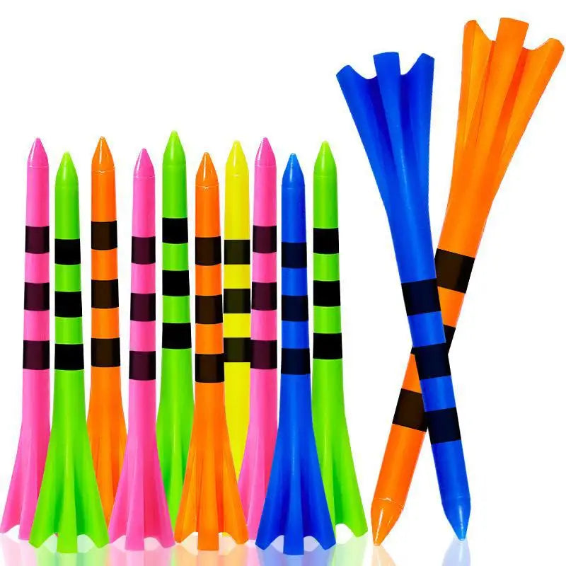 50pcs Golf Tees Plastic Stripe 5 Claws Tee Random Colors Accessories Sport TE001-Y