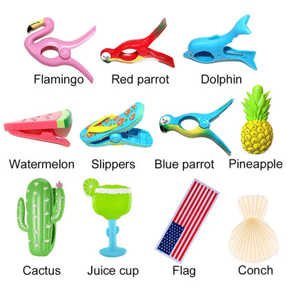 Cute Plastic Beach Towels Clips Large Drying Racks Retaining Clip Windproof Clothes Pegs Pins Animal Decorative Clothespins