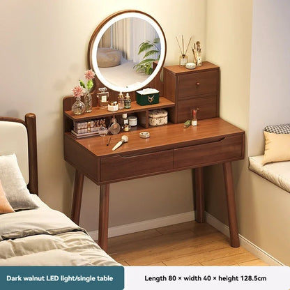 New Chinese style light luxury dressing table, bedroom dressing table, simple small-sized makeup storage desk, integrated dressi