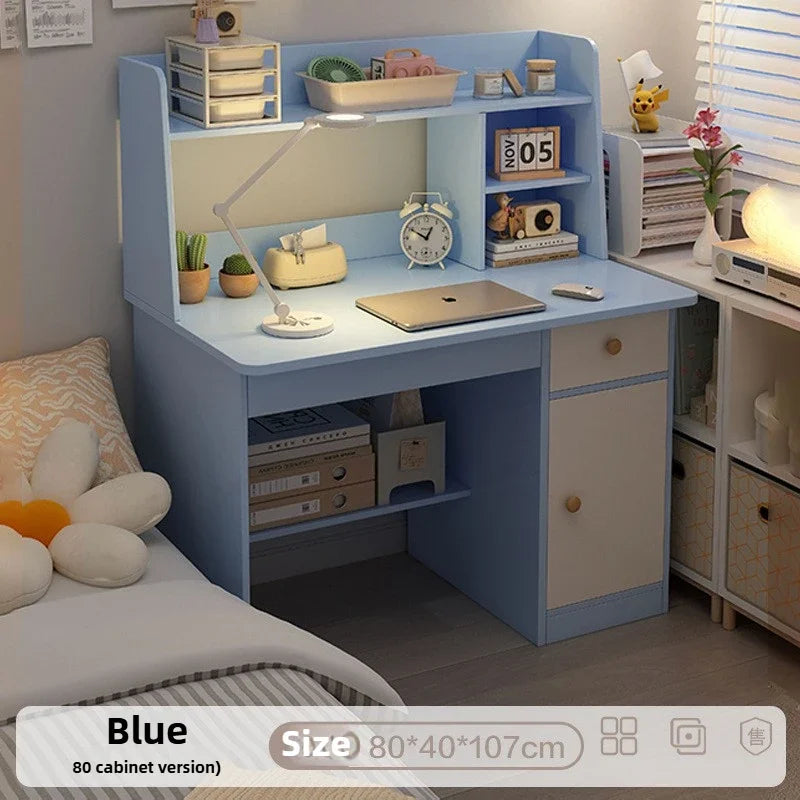 Desk, bookshelf, integrated computer desk, home bedroom, small table for students to learn to write