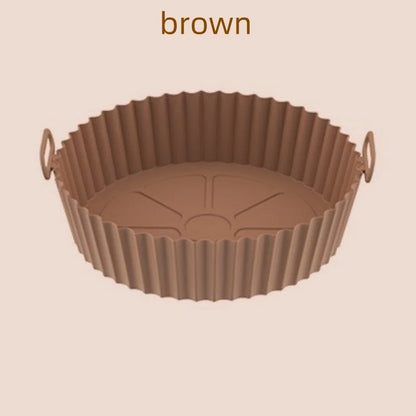 Air Fryer Silicone Basket Reusable Container Accessories Oven Tray Pizza Fried Chicken Baking Mold Protector Kitchen Tool