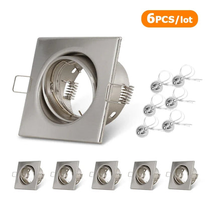 Square LED Recessed Ceiling Light Fitting Fixture for Spot light Adjustable Frame MR16 GU10 Bulb Fixture Downlight Holder