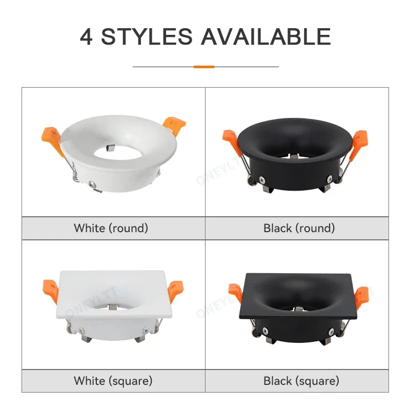 Hot sale 2022LED module MR16 anti-glare led spotlight fixture aluminum round square gu10 embedded led downlight frame