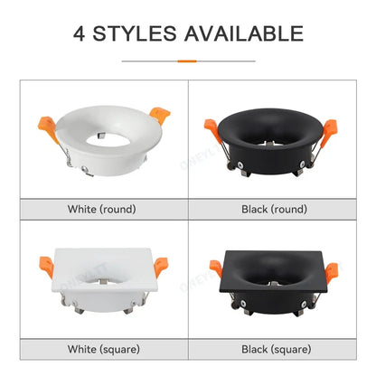 Hot sale 2022LED module MR16 anti-glare led spotlight fixture aluminum round square gu10 embedded led downlight frame