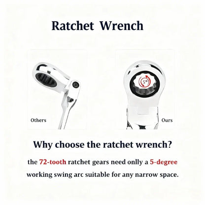 Ratchet Combination Wrench Set 6-32mm Gear Ring Ratcheting Combination Wrench Kit Metric Flexible Head with Canvas Bag Tools Set