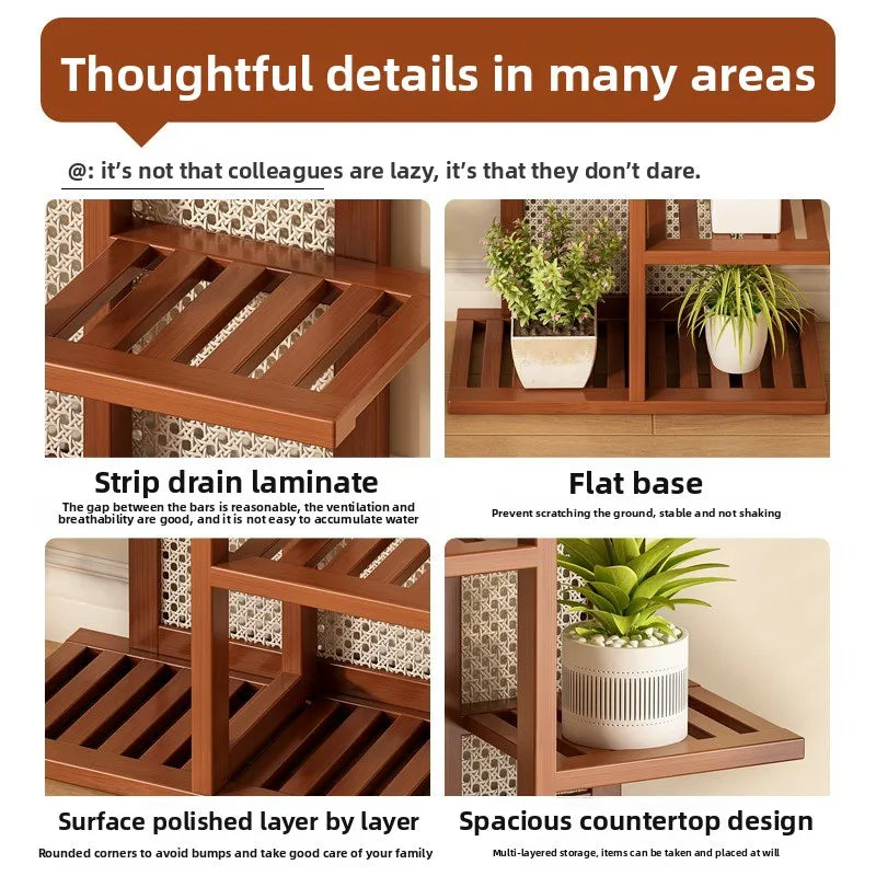 Sturdy Tiered Ladder Plant Stand Indoor Outdoor Flower Pot Shelf Rack Space Saving Corner Living Room Balcony Plant Outdoor