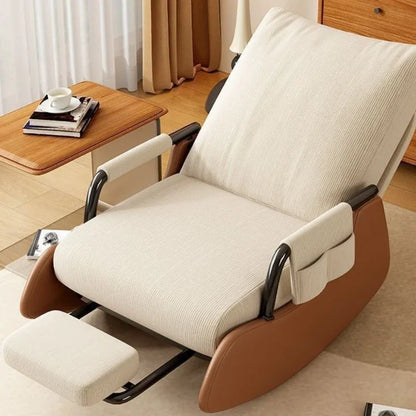 Reclining chair lunch break folding lazy sofa chair adults can sit reclining office nap chair balcony household rocking chair