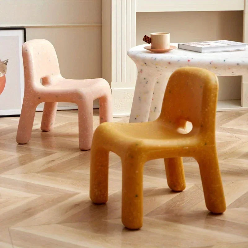 Nordic Style Plastic Chair with Backrest, Stylish Chair for Bedroom Living Room Dormitory & Entertainment Room