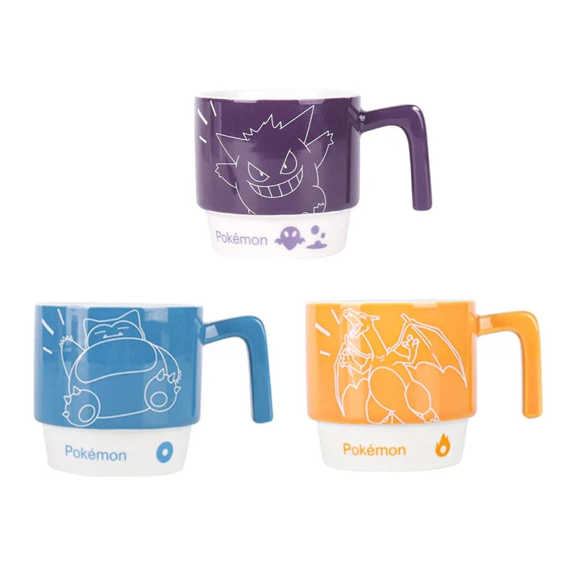 SHUNXIANG Pokémon Licensed Ceramic Mugs Snorlax Stackable Kawaii Anime Boy Girl Breakfast Milk Juice Cup Home Coffee Cup Gifts