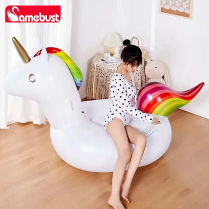 Camebust Inflatable Floating Swimming Pool Floats Unicorn Rider Animal Pool Floatsing Water Lounge Party Decoration