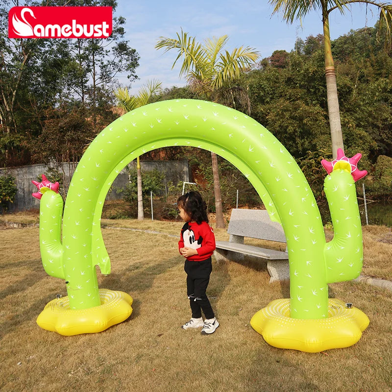Camebust Spray Mat Pool Wave Children's Water Mat Outdoor Lawn Garden Sprinkler Water Mat Cactus Inflatable Pool Game Toy