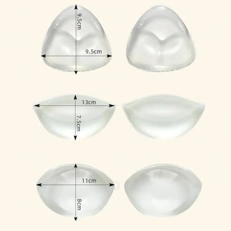 Bikini swimsuit chest pad insert, transparent, invisible, thick, cute silicone chest pad, waterproof, sweat proof