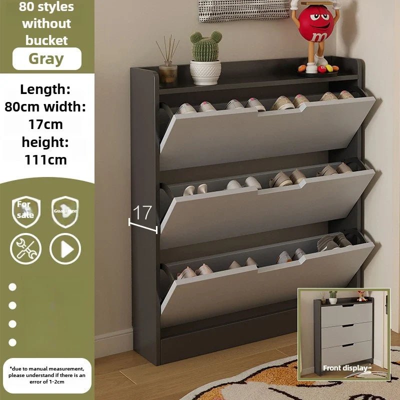 Tipping bucket shoe cabinet, outer entry shoe rack, balcony, entrance cabinet, living room large-capacity storage cabinet