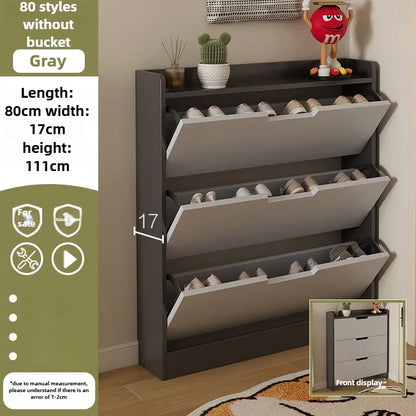 Tipping bucket shoe cabinet, outer entry shoe rack, balcony, entrance cabinet, living room large-capacity storage cabinet