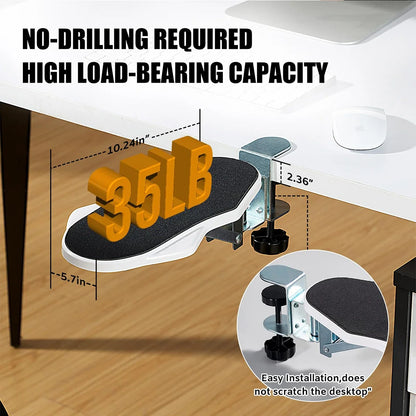 Computer Arm Rest Support Extender for Desk Adjustable Rest Pad Holder Ergonomic Elbow Rest Holder Folding Rotating Desk