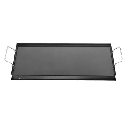 Carbon Steel Griddle 32x14 inch Universal Flat Top Rectangular Plate for Gas Grill BBQ Teppanyaki Portable Cooking with Handle