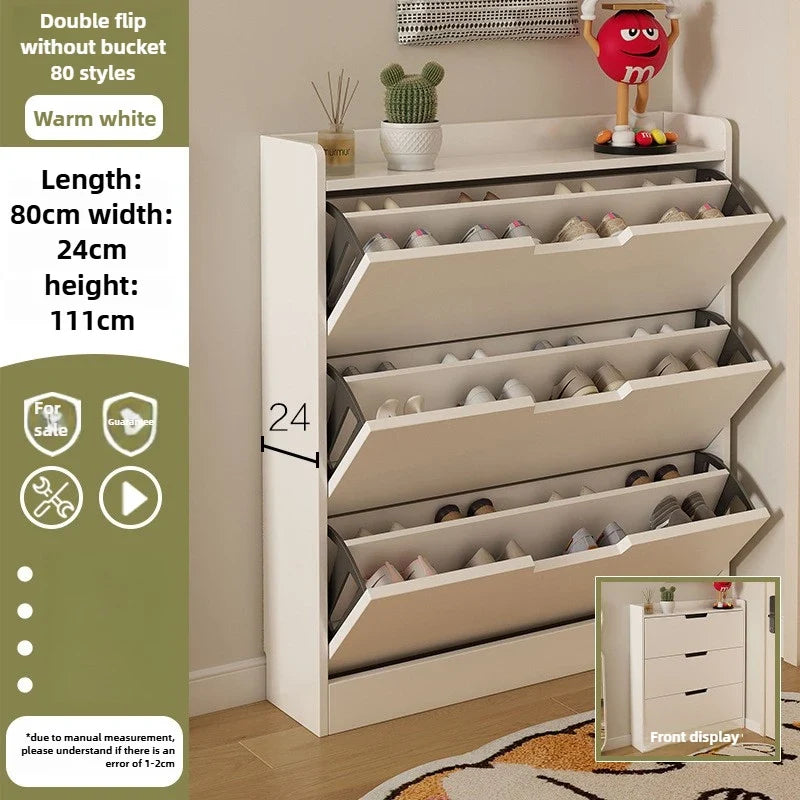 Tipping bucket shoe cabinet, outer entry shoe rack, balcony, entrance cabinet, living room large-capacity storage cabinet