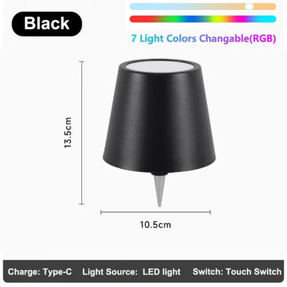 Wine Bottle LED Wireless Table Lamp 2000mAh 7 Colors Dimmable RGB USB Rechargeable Dining Table Lights Beverage Lamp Top touch