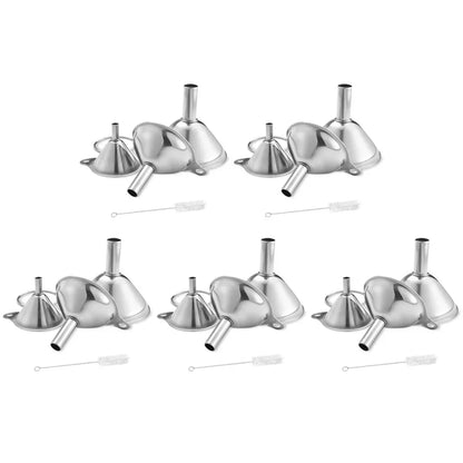 3 Piece Stainless Steel Funnels Set Multipurpose Kitchen Funnel Set for Transferring Liquid Dry Ingredients Powder