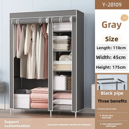 Simple wardrobe storage non-woven fabric assembly folding foreign trade e****mical cloth wardrobe
