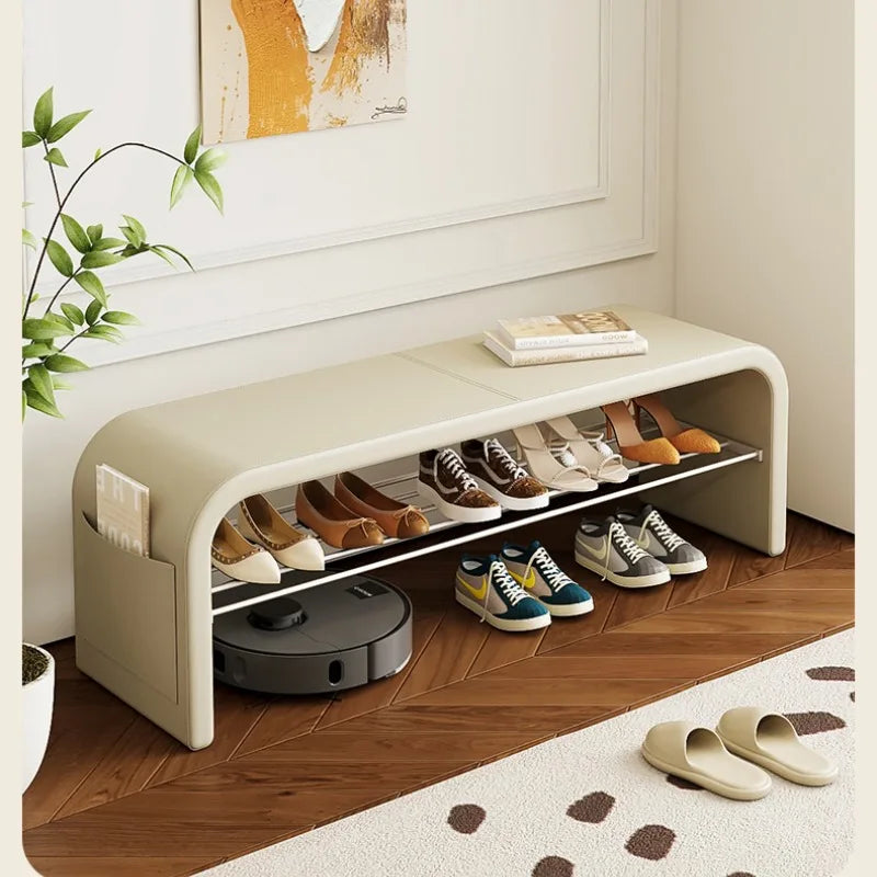 Light luxury shoe changing stool for home use, shoe wearing stool, shoe cabinet, integrated bed end stool