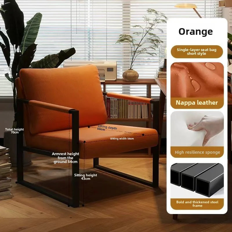 Nordic lazy sofa light luxury sales single wrought iron leisure chair balcony negotiation bedroom living room minimalist sofa