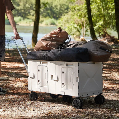 Outdoor camper trolley case picnic tools car foldable movable dining table multi-functional camp car