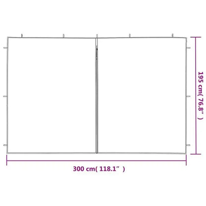 Anthracite 100% PE Waterproof Gazebo Sidewall UV Protected Outdoor Canopy Tent Replacement Side Wall