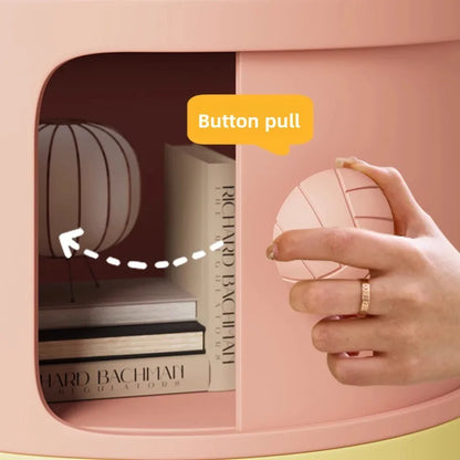 Bedside table Cream wind multi-layer cylindrical bedroom locker Ornament storage cabinet