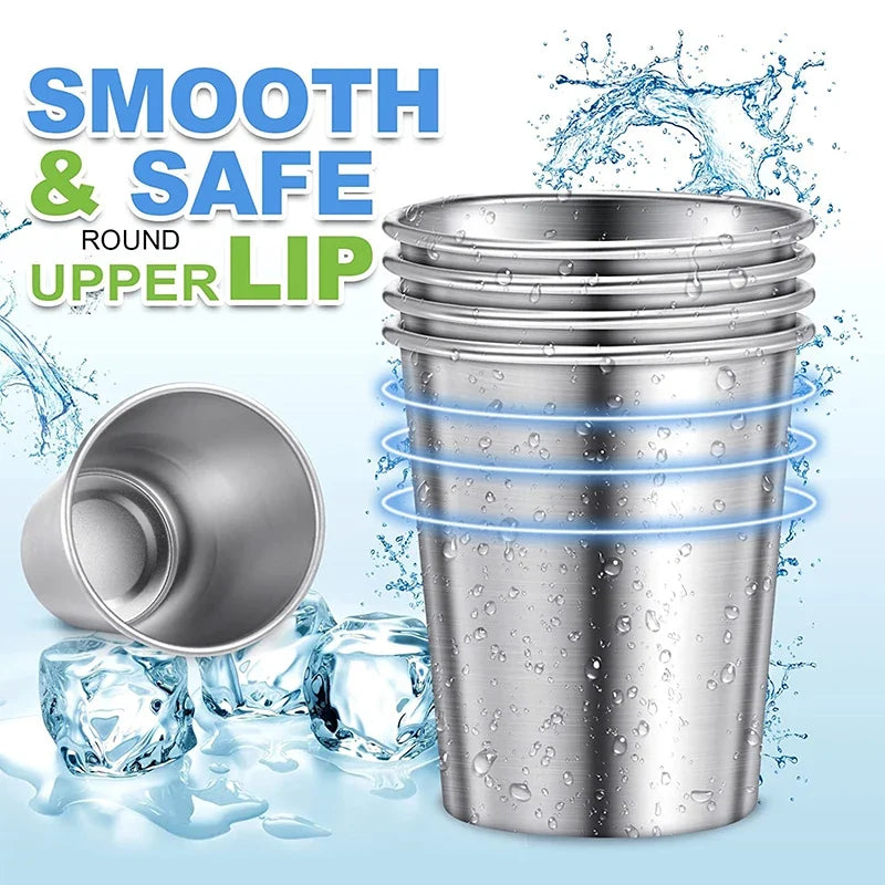 500ML Premium Stainless Steel Cup Healthy Unbreakable Pint Cup Stackable Metal Drinking Glasses Travel Outdoor Camping Cup YY113