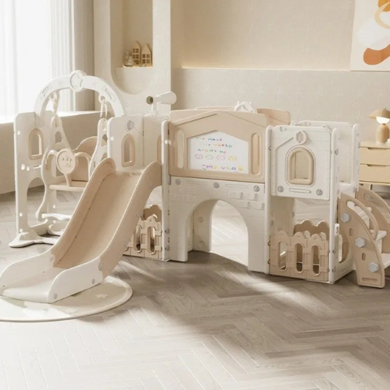 Kids Slide Indoor Home Playset Toddler Ages 1 3 Dual Slide Swing Multifunction Compact Resbaladillas Y Columpios Infantil