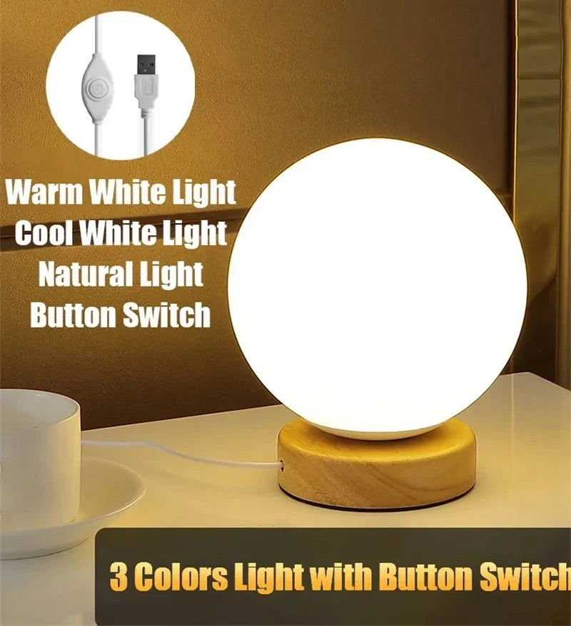 RGB Color Changing LED Night Light USB Rechargeable LED Table Lamp Bedside Lamp for Home Office Bedroom Living Room Light