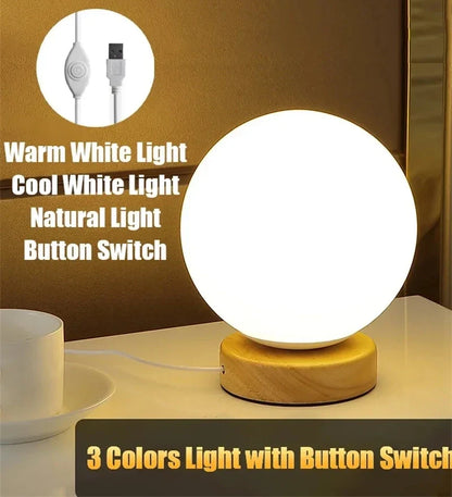 RGB Color Changing LED Night Light USB Rechargeable LED Table Lamp Bedside Lamp for Home Office Bedroom Living Room Light
