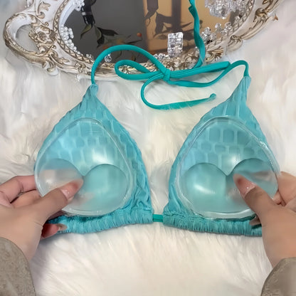 Bikini swimsuit chest pad insert, transparent, invisible, thick, cute silicone chest pad, waterproof, sweat proof