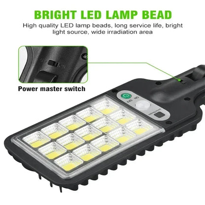 Solar Street Lights Outdoor, Solar Lamp With 3 Light Modes Waterproof Motion Sensor Security Lighting for Garden Patio Path Yard